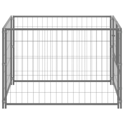 Hondenkennel 100x100x70 cm staal zilverkleurig 100 x 100 x 70 cm Zilver