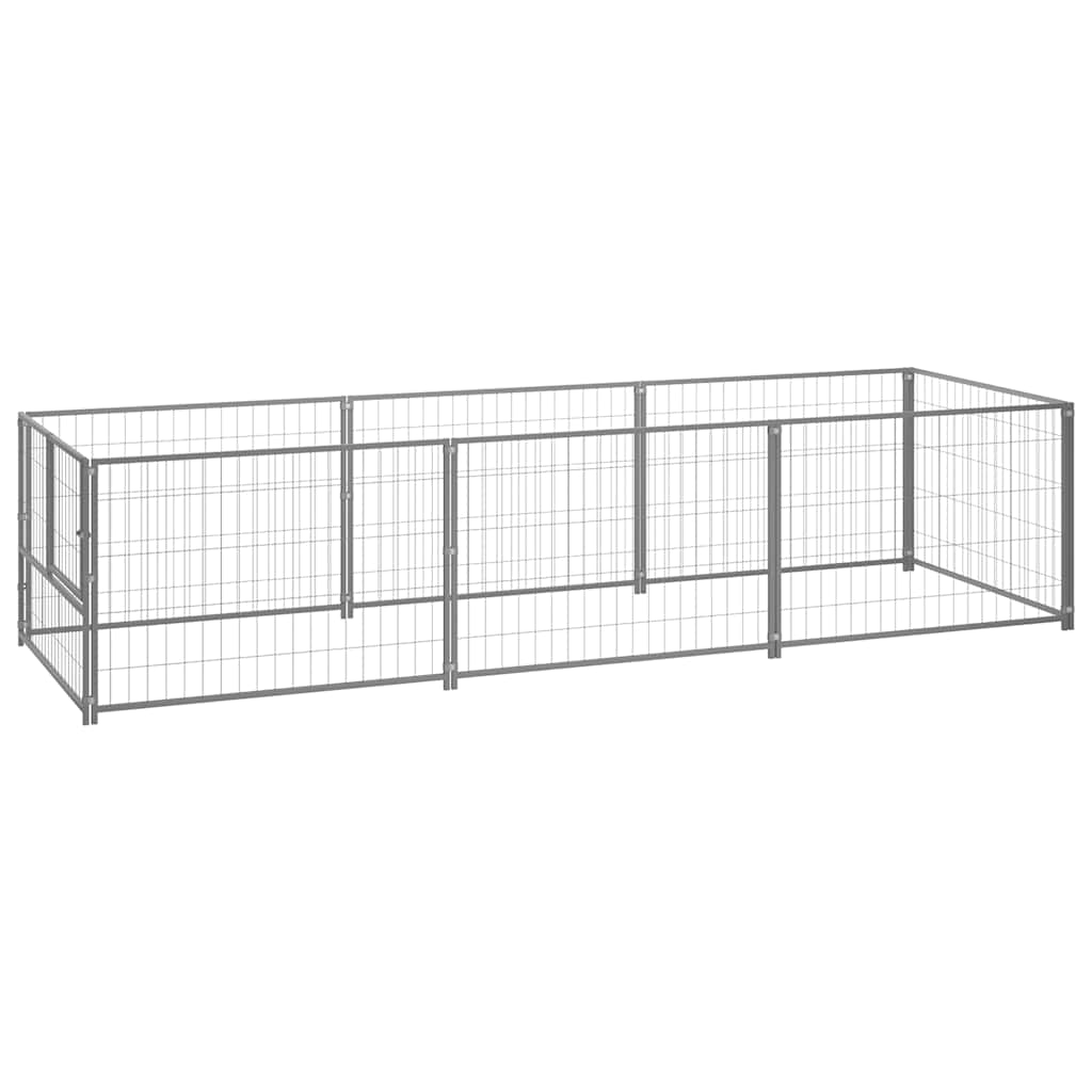 Hondenkennel 300x100x70 cm staal zilverkleurig