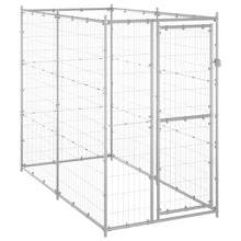 Hondenkennel voor buiten 110x220x180 cm gegalvaniseerd staal 110 x 220 x 180 cm Zilver Nee