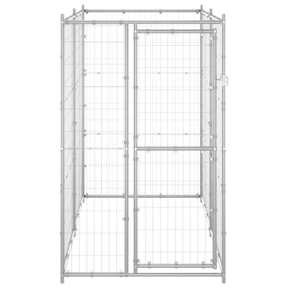 Hondenkennel voor buiten 110x220x180 cm gegalvaniseerd staal 110 x 220 x 180 cm Zilver Nee