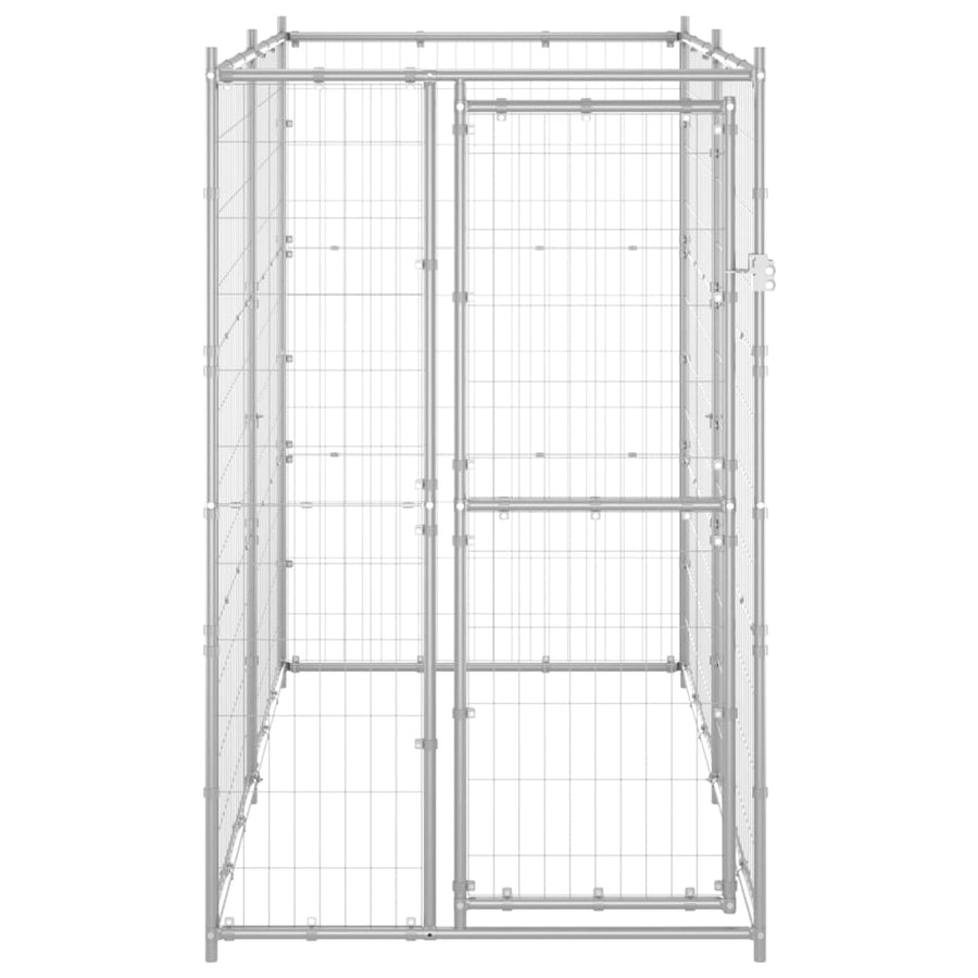 Hondenkennel voor buiten 110x220x180 cm gegalvaniseerd staal 110 x 220 x 180 cm Zilver Nee