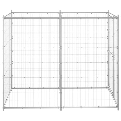 Hondenkennel voor buiten 110x220x180 cm gegalvaniseerd staal 110 x 220 x 180 cm Zilver Nee