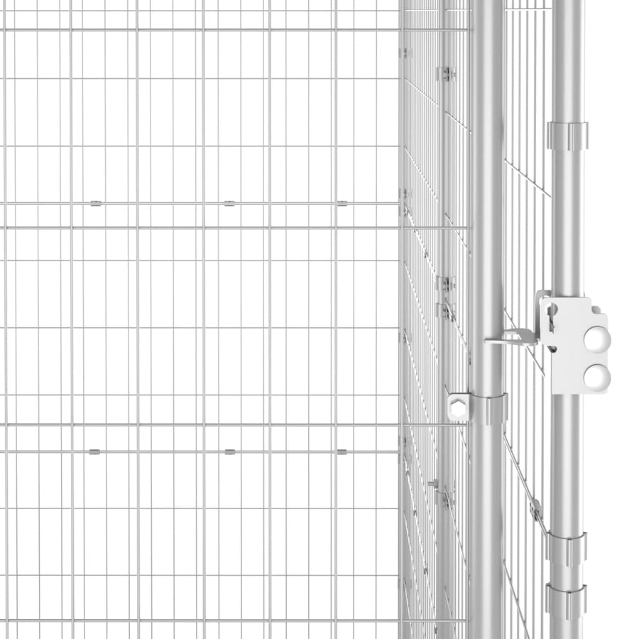 Hondenkennel voor buiten 110x220x180 cm gegalvaniseerd staal 110 x 220 x 180 cm Zilver Nee