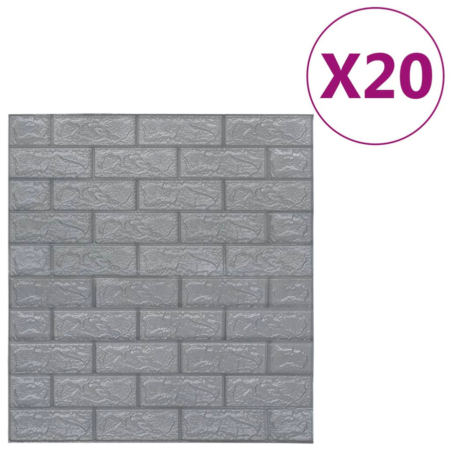 3D-Behang Zelfklevend 20 St Bakstenen Antracietkleurig