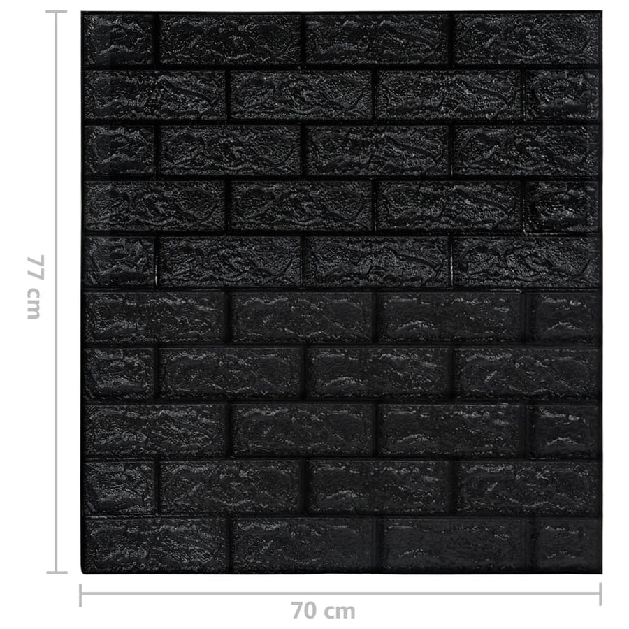 3D-Behang Zelfklevend 10 St Bakstenen Zwart