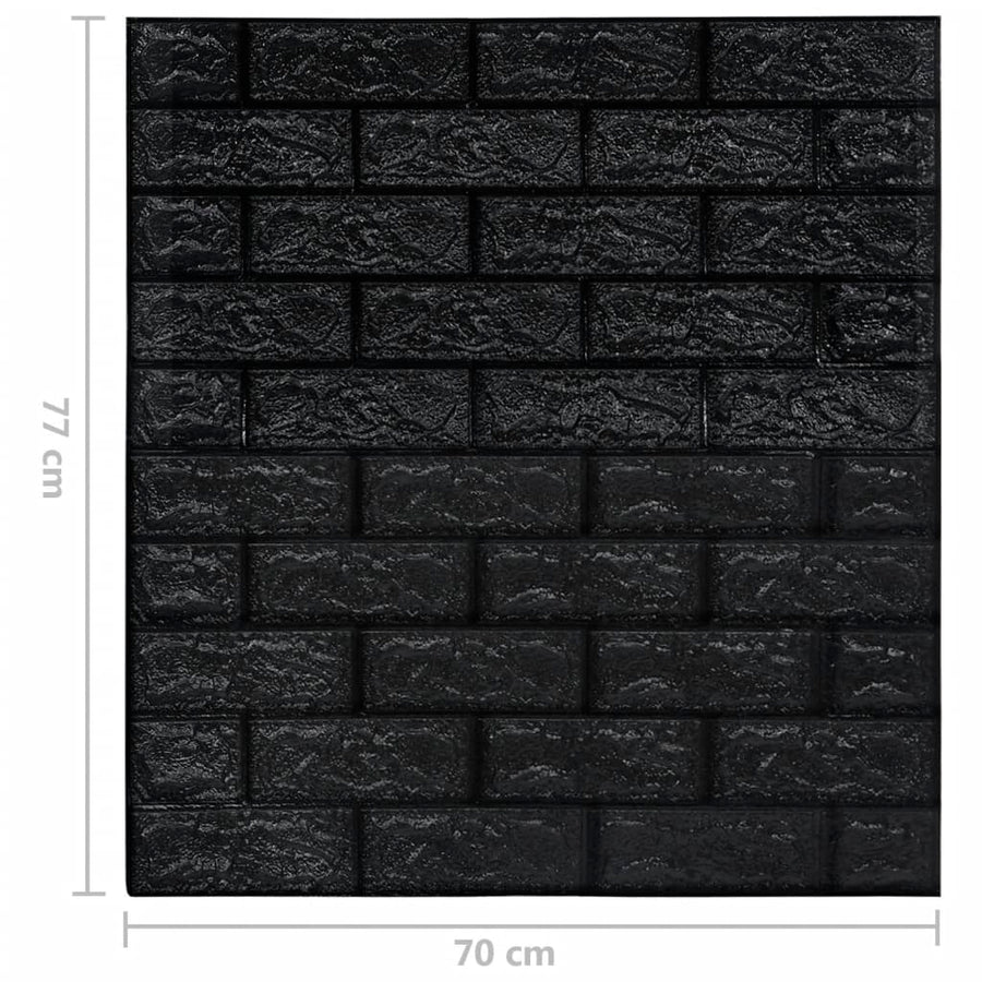 3D-Behang Zelfklevend 20 St Bakstenen Zwart