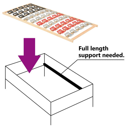 Bedframe Met 12 Latten En Steunen 80X200 Cm 80 x 200 cm Vast