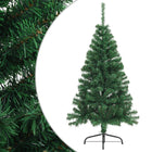 Kunstkerstboom met standaard half 120 cm PVC groen