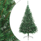 Kunstkerstboom met standaard half 240 cm PVC groen