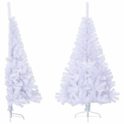 Kunstkerstboom met standaard half 120 cm PVC wit