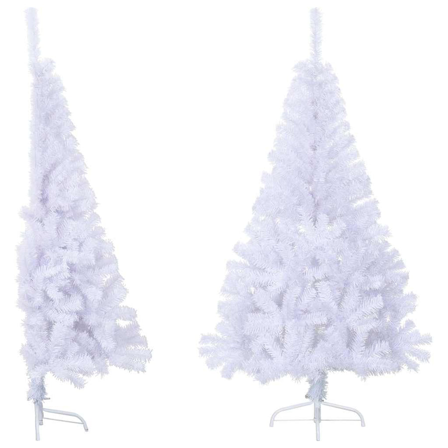Kunstkerstboom Met Standaard Half 150 Cm Pvc Wit 150 x 95 cm