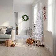Halve kerstboom 180 cm wit PVC