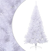 Kunstkerstboom half 210 cm PVC groen wit
