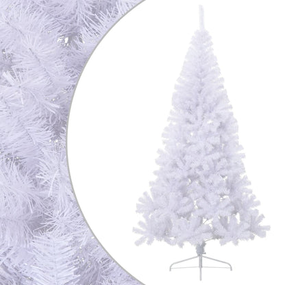 Kunstkerstboom Met Standaard Half 210 Cm Pvc Groen Wit 210 x 120 cm