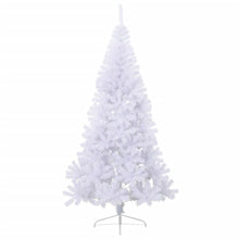 Kunstkerstboom Met Standaard Half 210 Cm Pvc Groen Wit 210 x 120 cm