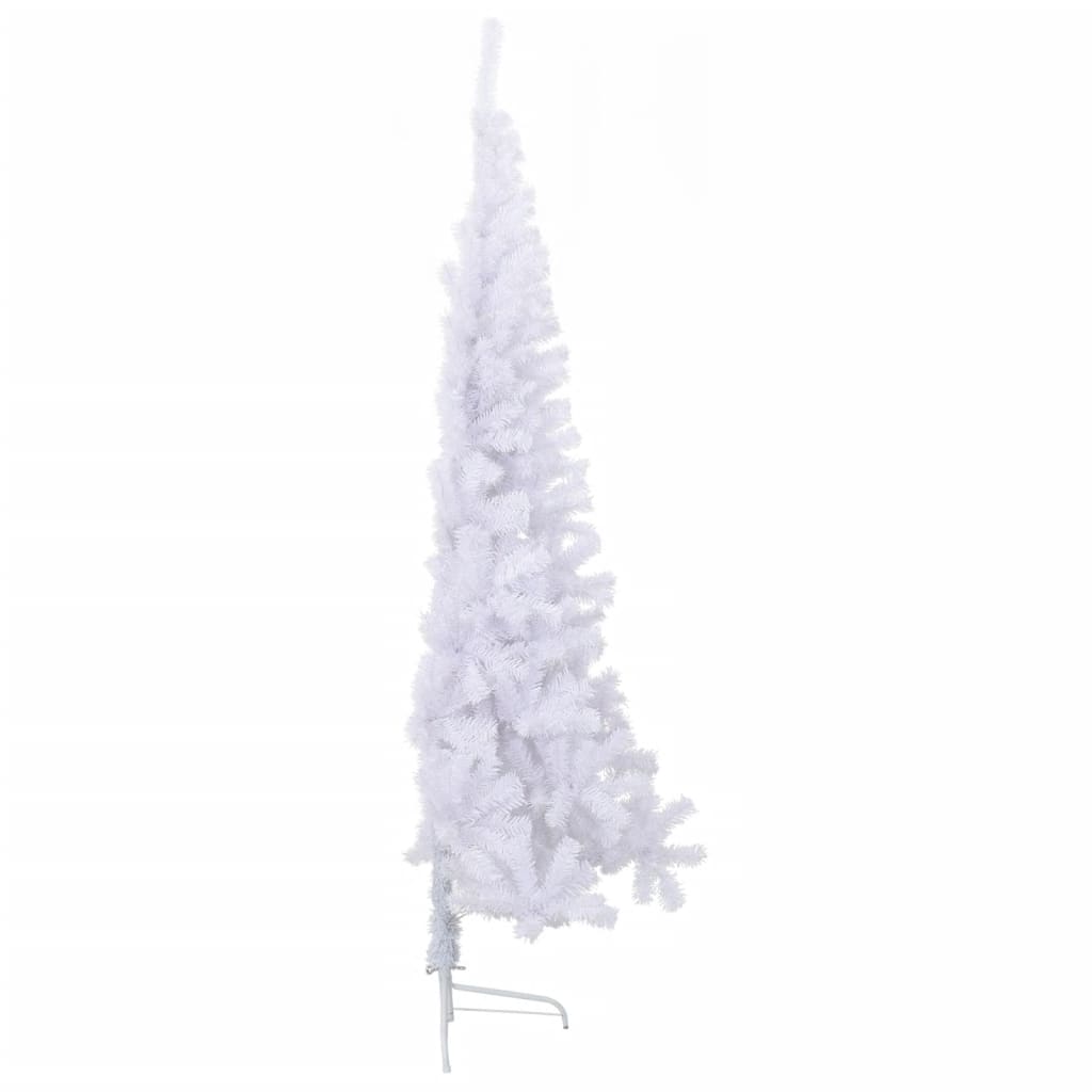 Kunstkerstboom Met Standaard Half 210 Cm Pvc Groen Wit 210 x 120 cm