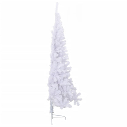 Kunstkerstboom Met Standaard Half 210 Cm Pvc Groen Wit 210 x 120 cm