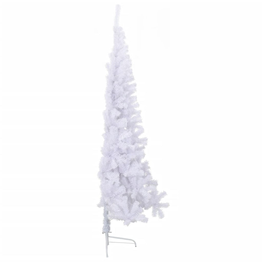 Kunstkerstboom Met Standaard Half 210 Cm Pvc Groen Wit 210 x 120 cm