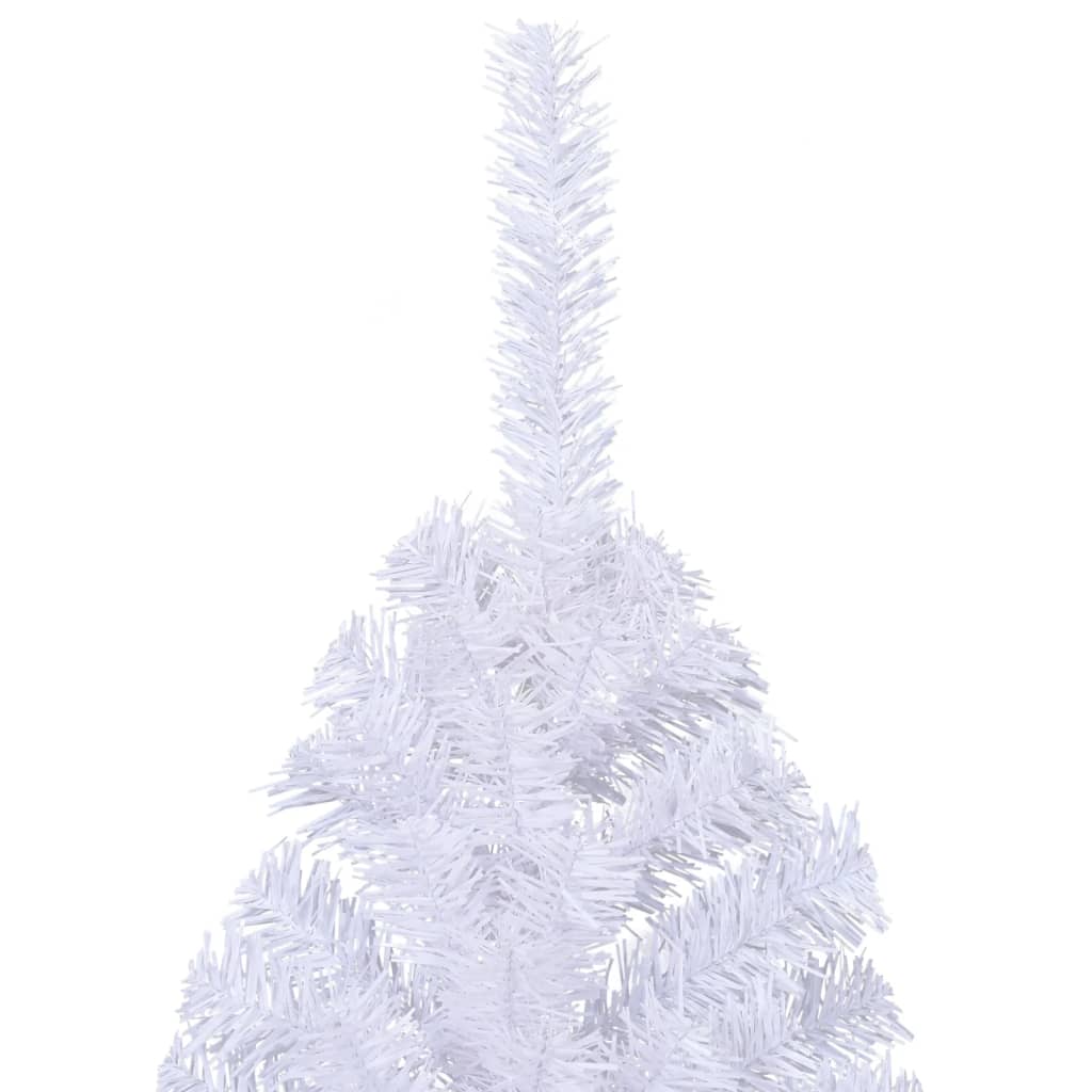 Kunstkerstboom Met Standaard Half 210 Cm Pvc Groen Wit 210 x 120 cm