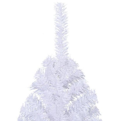 Kunstkerstboom Met Standaard Half 210 Cm Pvc Groen Wit 210 x 120 cm