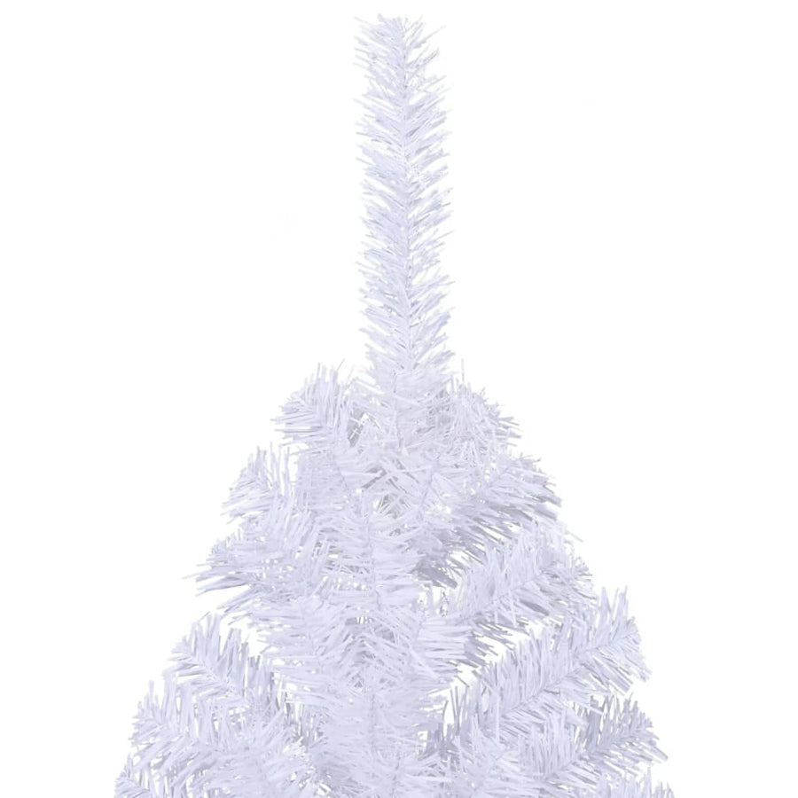 Kunstkerstboom Met Standaard Half 210 Cm Pvc Groen Wit 210 x 120 cm