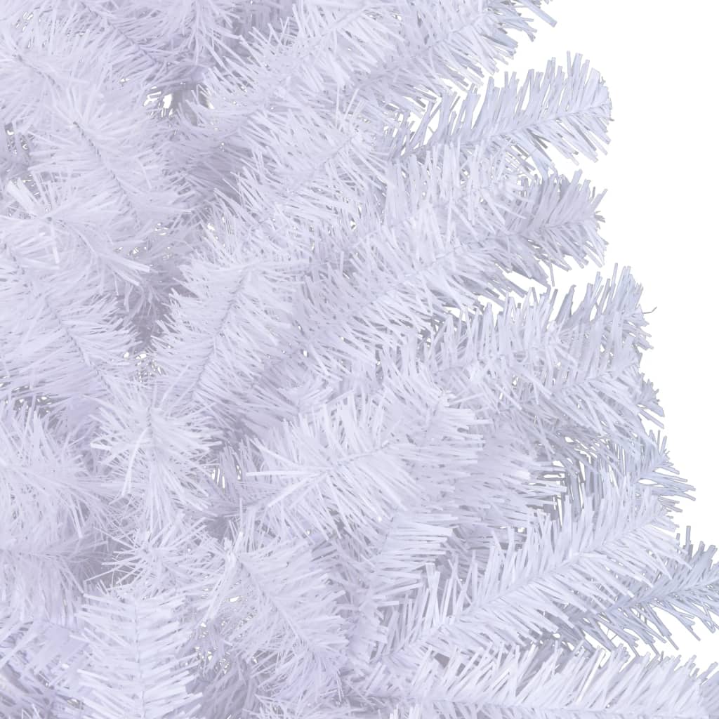 Kunstkerstboom Met Standaard Half 210 Cm Pvc Groen Wit 210 x 120 cm