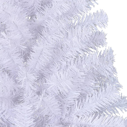 Kunstkerstboom Met Standaard Half 210 Cm Pvc Groen Wit 210 x 120 cm
