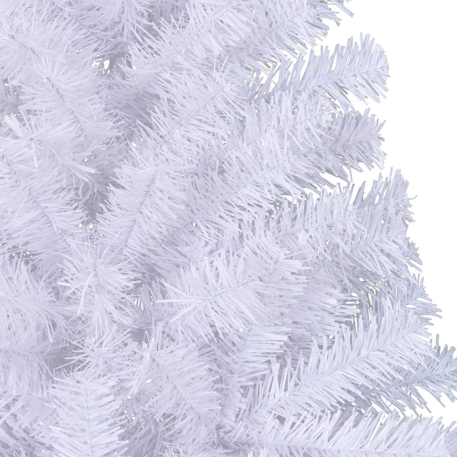 Kunstkerstboom Met Standaard Half 210 Cm Pvc Groen Wit 210 x 120 cm