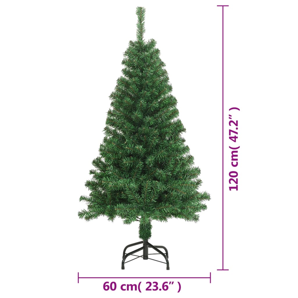 Kunstkerstboom met dikke takken 120 cm PVC groen