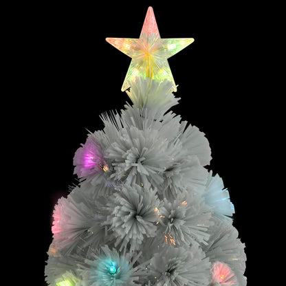 Kunstkerstboom met verlichting 150 cm glasvezel wit