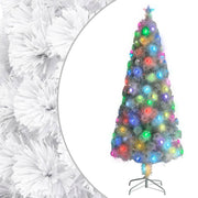 Kunstkerstboom 240 cm glasvezel wit met verlichting