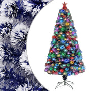 Kunstkerstboom 120 cm glasvezel wit blauw verlichting