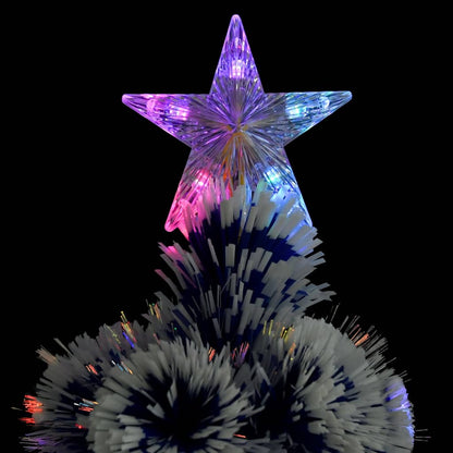 Kunstkerstboom Met Verlichting 180 Cm Glasvezel 180 x 80 cm Wit en blauw