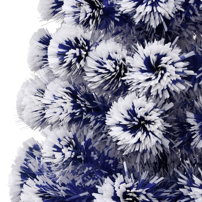 Kunstkerstboom Met Verlichting 180 Cm Glasvezel 180 x 80 cm Wit en blauw