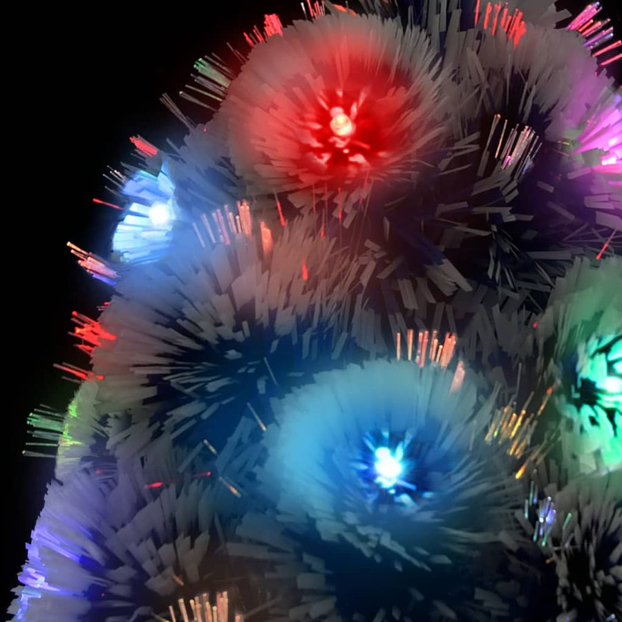 Kunstkerstboom Met Verlichting 210 Cm Glasvezel 210 x 90 cm Wit en blauw
