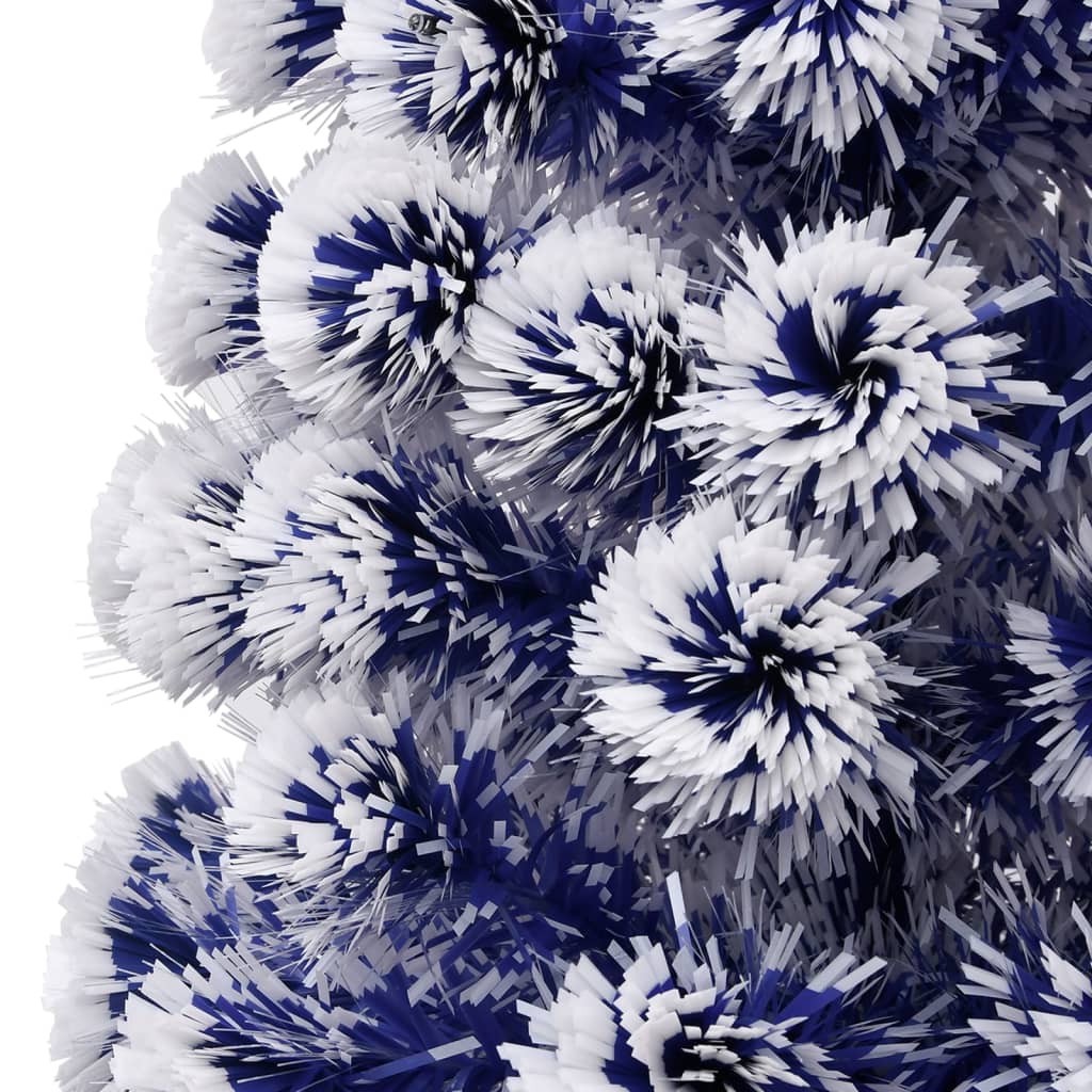 Kunstkerstboom Met Verlichting 210 Cm Glasvezel 210 x 90 cm Wit en blauw