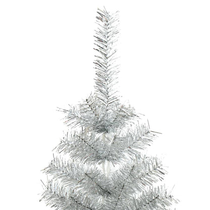 Kunstkerstboom Met Standaard 120 Cm Pet Zilverkleurig Zwart