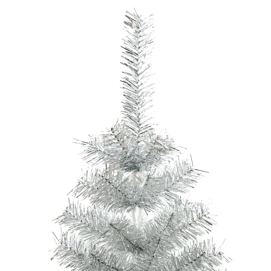 Kunstkerstboom Met Standaard 120 Cm Pet Zilverkleurig Zwart