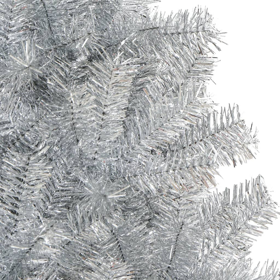 Kunstkerstboom Met Standaard 120 Cm Pet Zilverkleurig Zwart