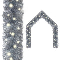 Christmas garland with LED lights 10 m silver-colored