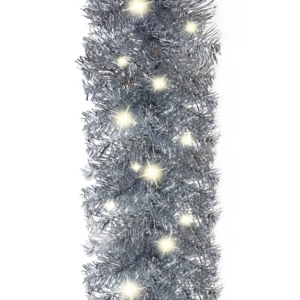 Kerstslinger Met Led-Lampjes Kleurig 10 m Zilver