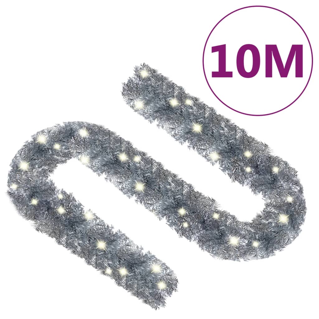 Kerstslinger Met Led-Lampjes Kleurig 10 m Zilver