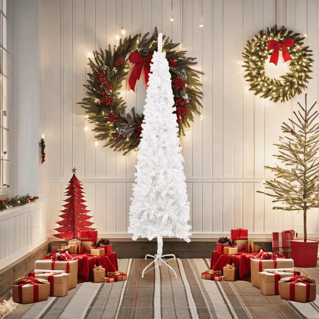Kerstboom smal 180 cm wit