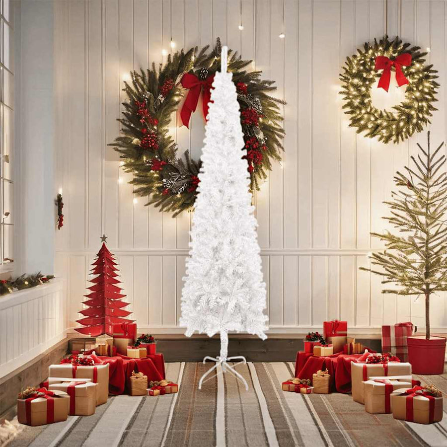 Kerstboom smal 180 cm wit