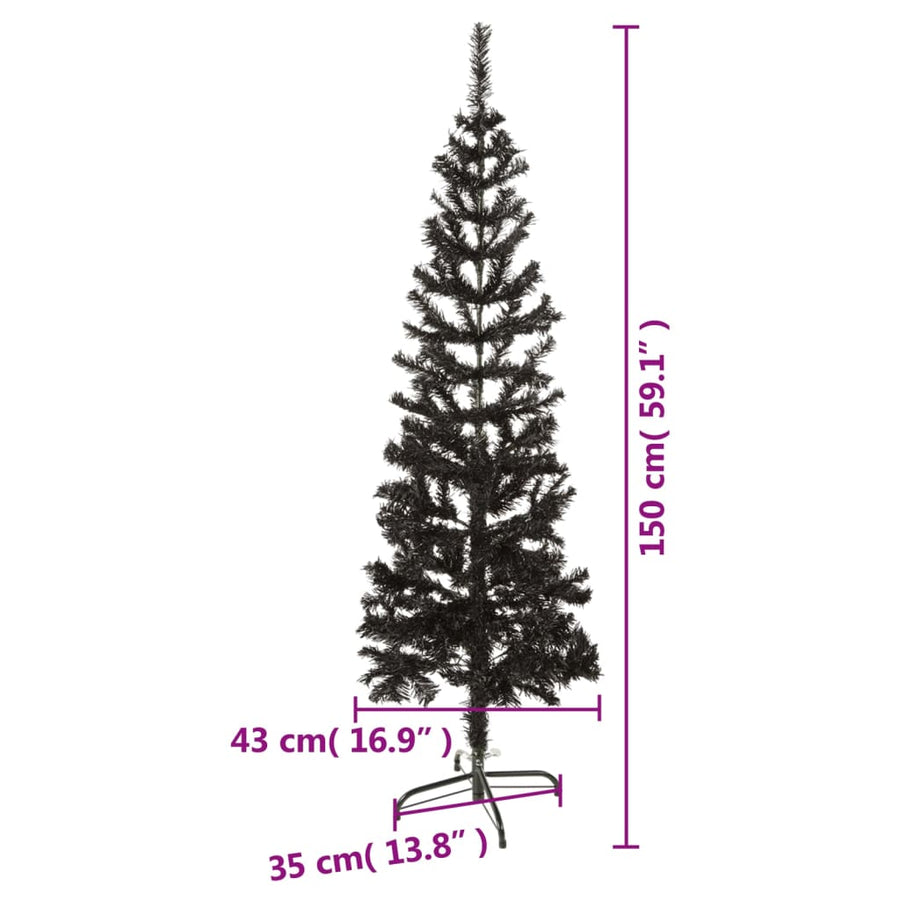 Kerstboom Smal 50 Cm 150 x 43 cm Zwart