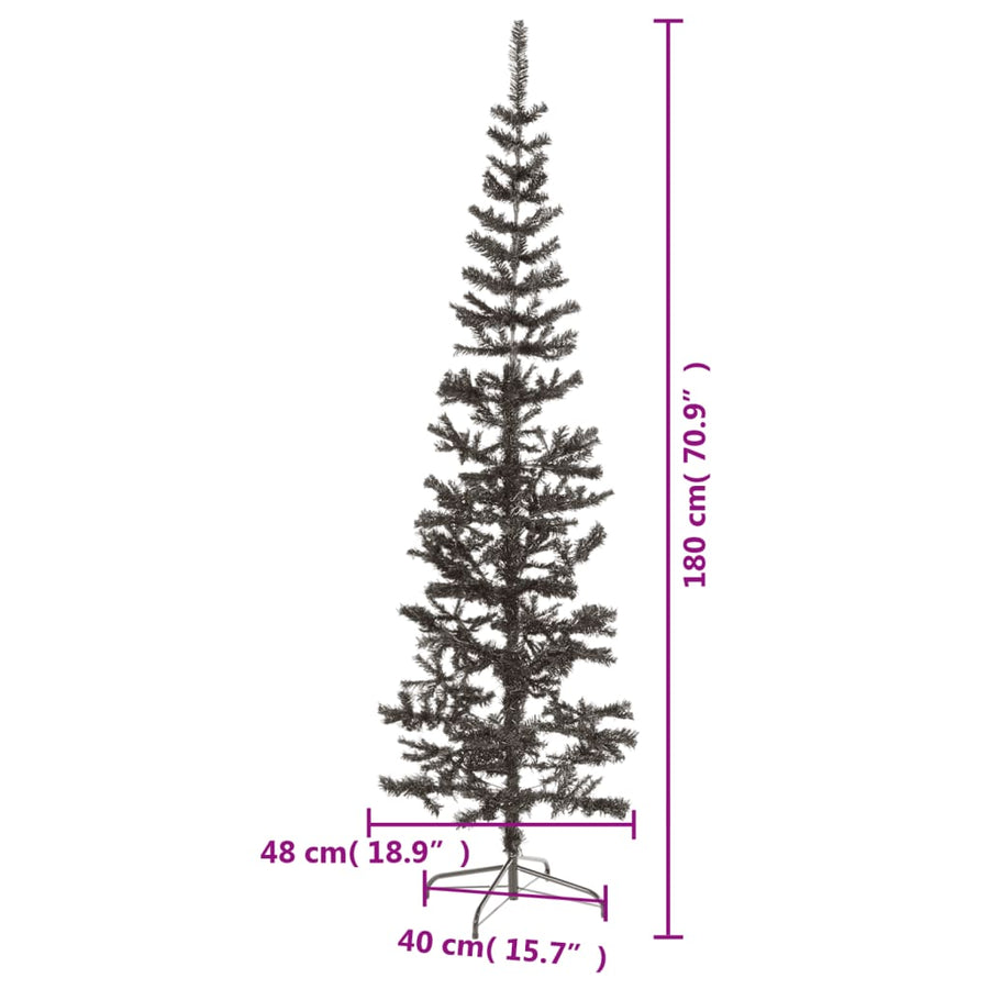 Kerstboom Smal 80 Cm 180 x 48 cm Zwart