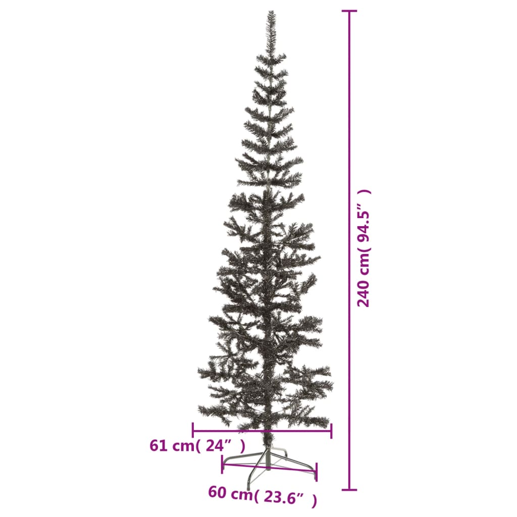 Kerstboom Smal 240 Cm 240 x 61 cm Zwart