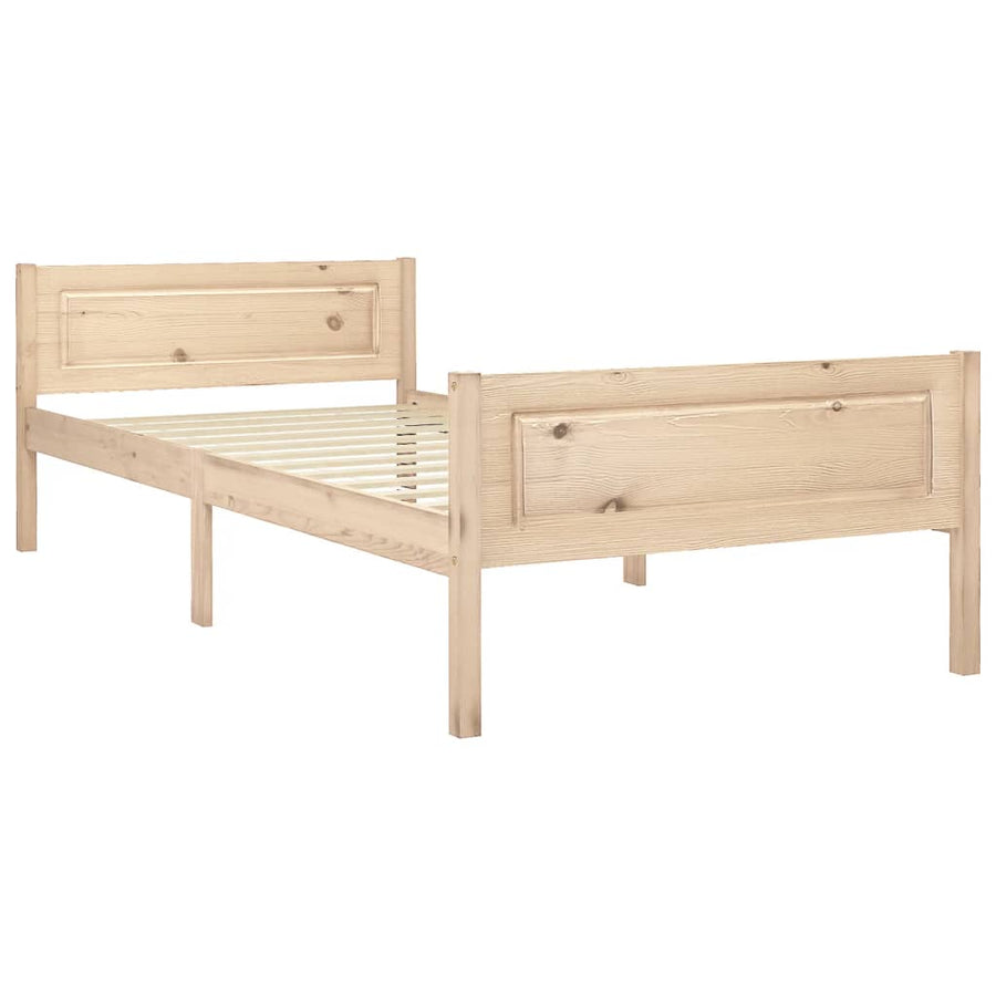 Bedframe Massief Grenenhout 90 x 200 cm Bruin