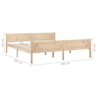 Bedframe Massief Grenenhout 180 x 200 cm Bruin