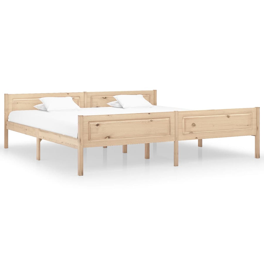 Bedframe Massief Grenenhout 200 x 200 cm Bruin